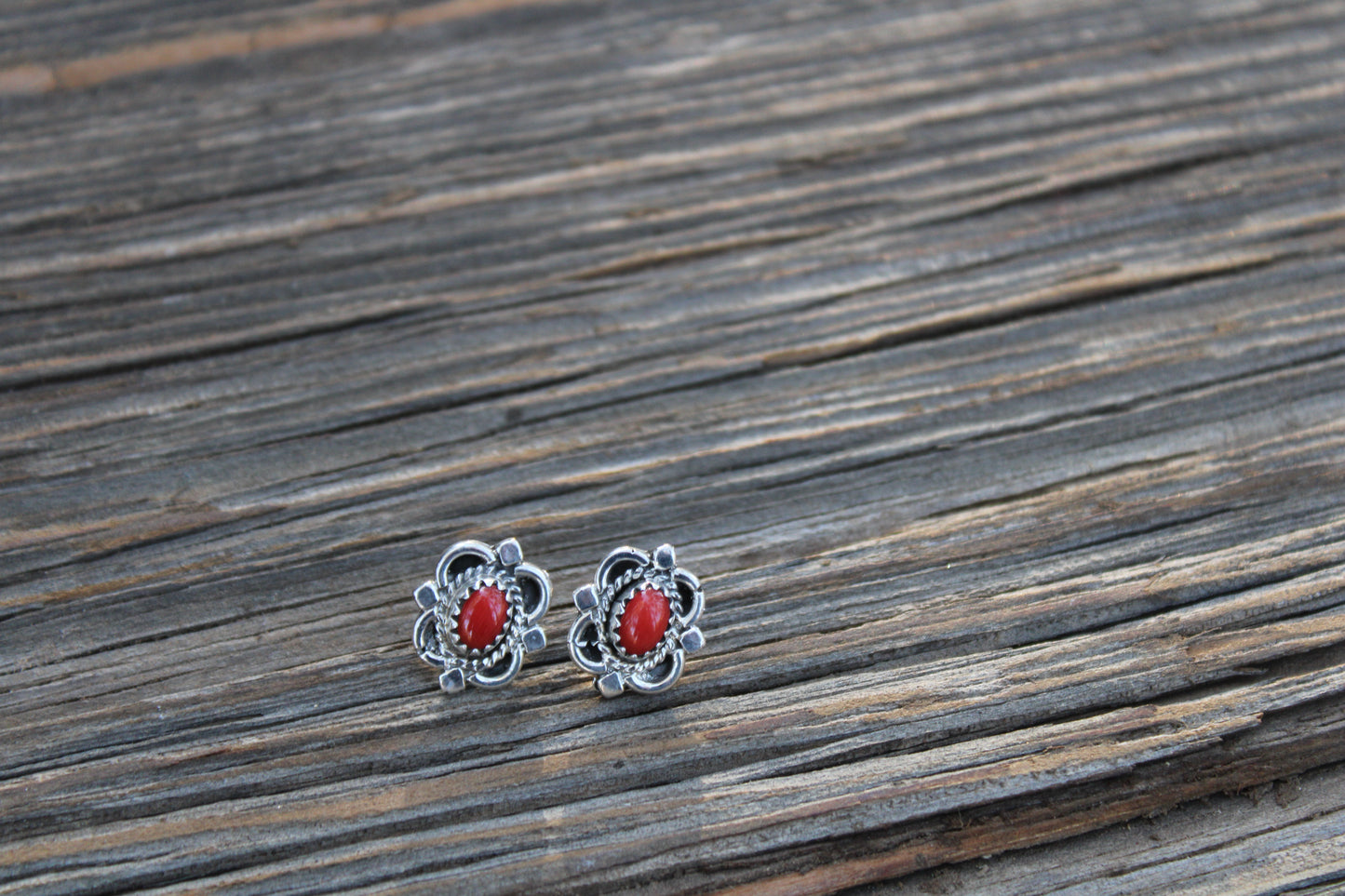 Coral Stud Earrings